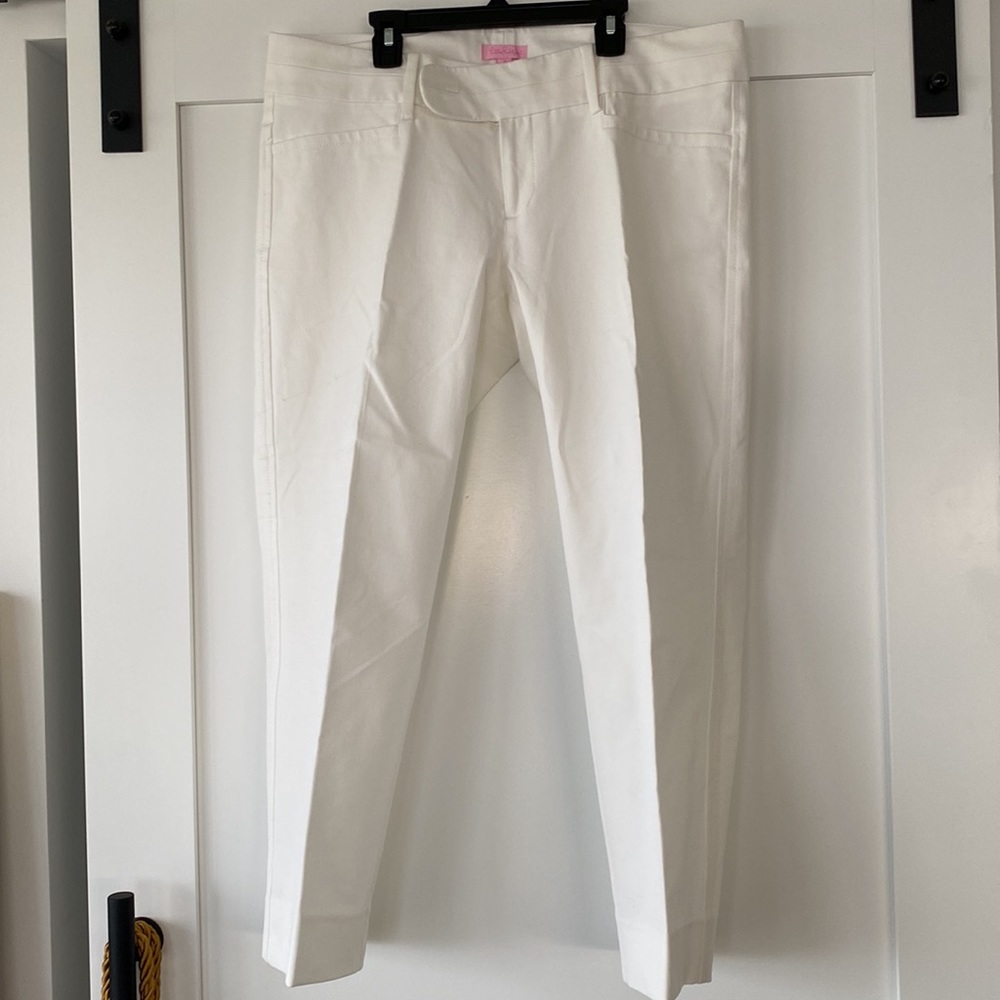 Lilly Pulitzer Luxury Capri White Straight Leg  EUC 14
